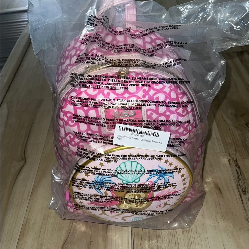 Loungefly Pink and Gold Mini Bag